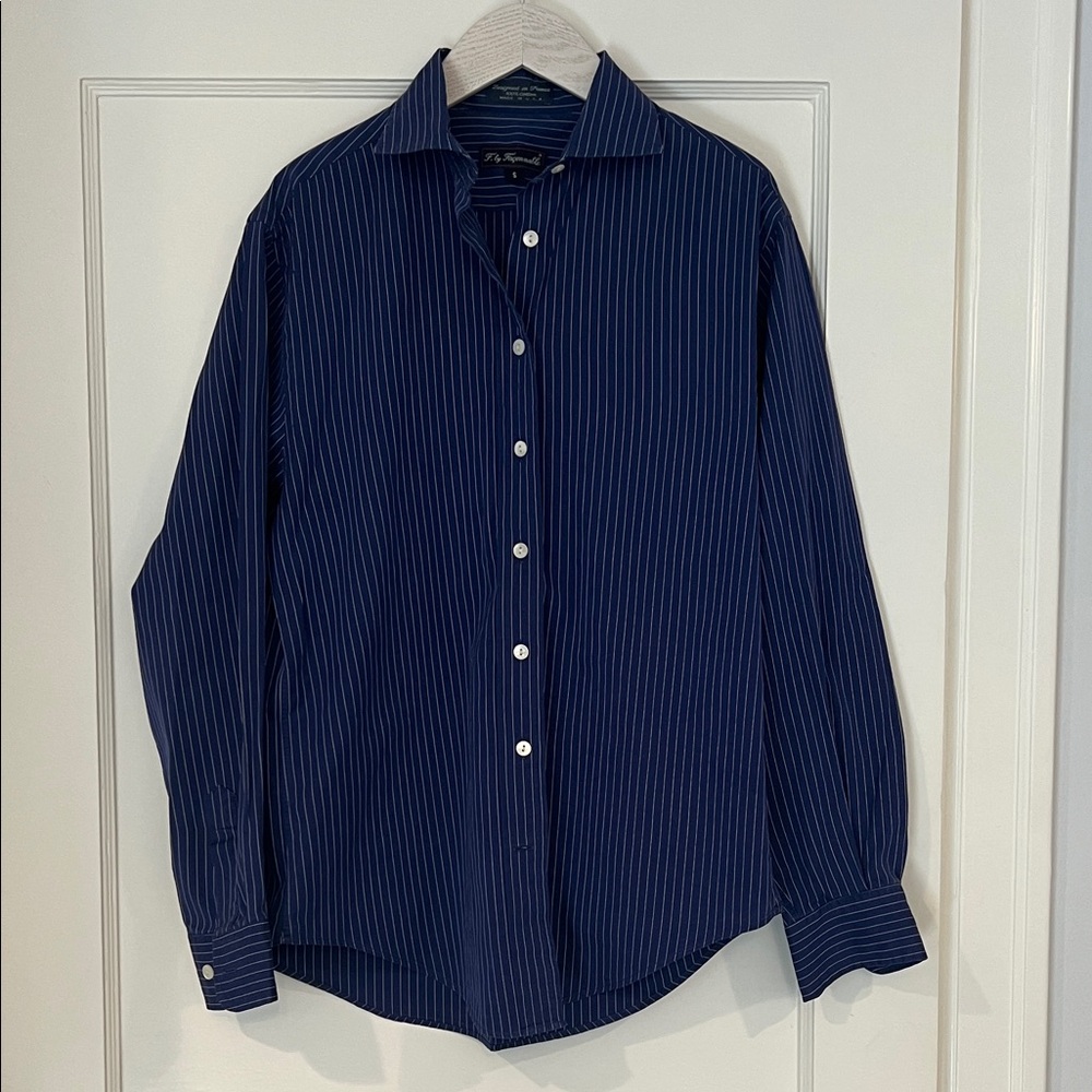 Women’s F. by Façonnable Blue Striped Shirt